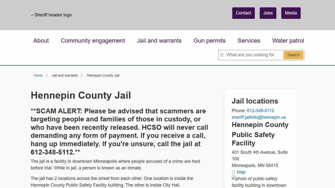 Hennepin County Jail Hennepin County Sheriff's Office