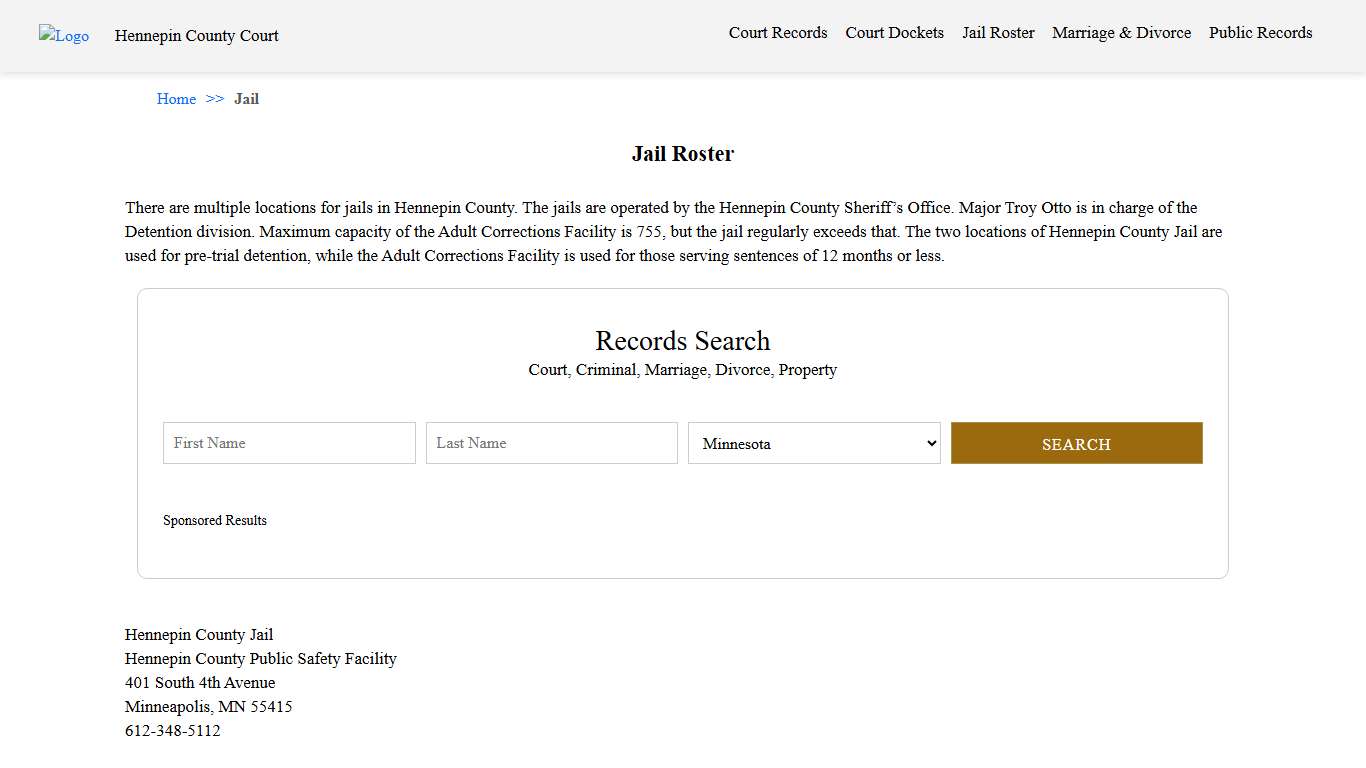 Jail Roster Hennepin County Court